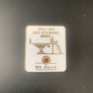 Vintage Lions International 100% Attendance Award Lapel Pin We Serve 1992-1993